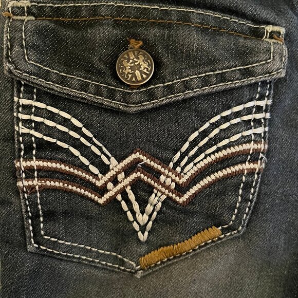 English Laundry Straight Leg, Embroidered Flap Pocket Girls Jeans Size 6 - Picture 6 of 9